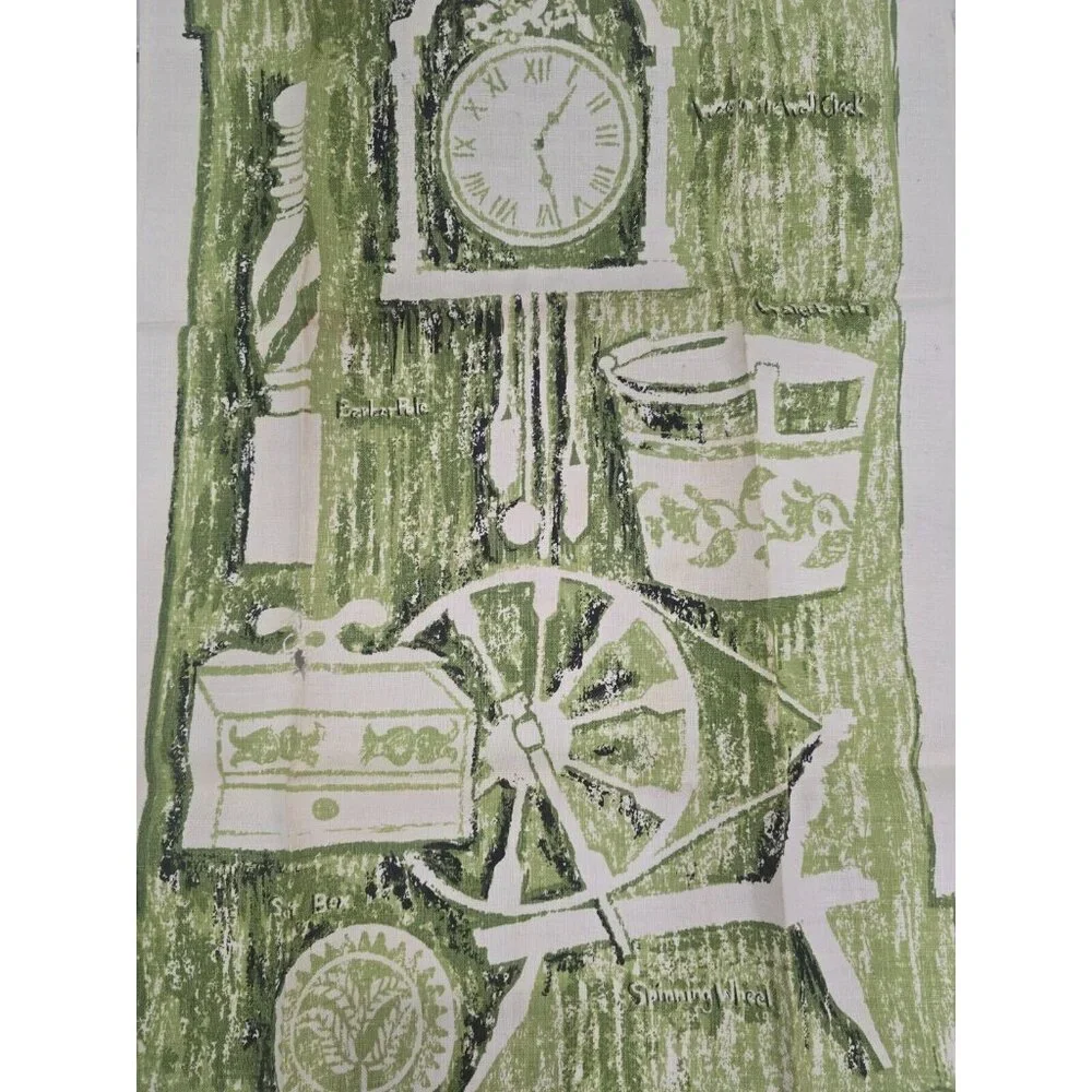 Vtg Linen Tea Towel American Woodwook Signed Kati 29x16